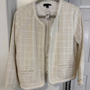 Ann Taylor Tweed Collarless 'Lady Jacket' - Size 14 - NWT